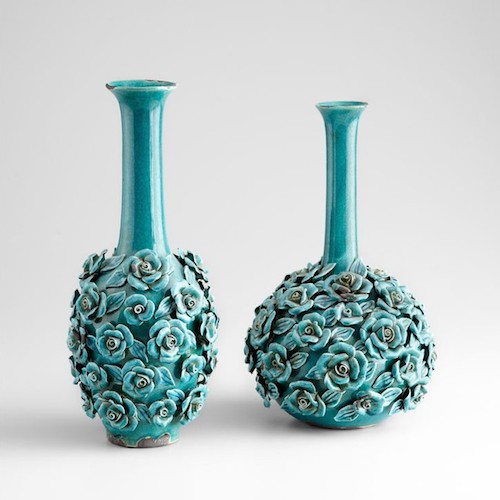 Blue rose vases - D. Luxe Home Nashville, TN