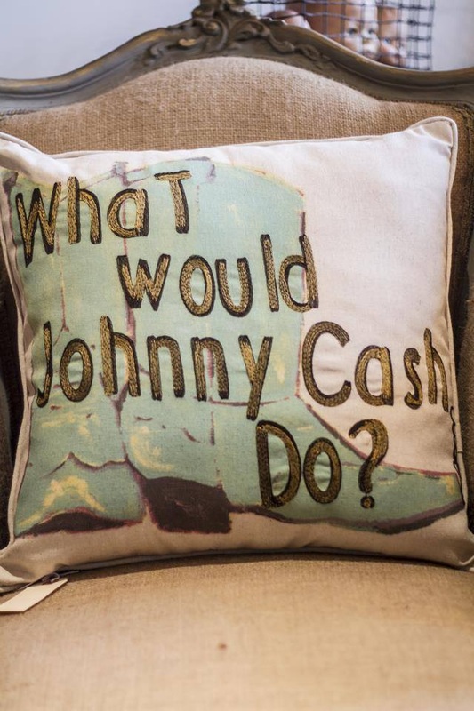 What Would Johnny Cash Do pillow -  - D. Luxe Home Nashville, TN