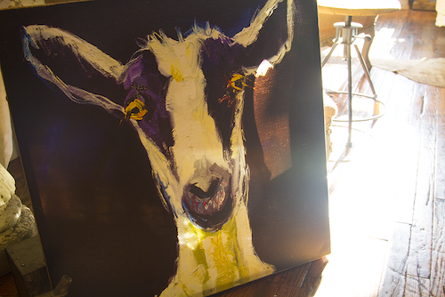Goat on cavas - goat art -  - D. Luxe Home Nashville, TN